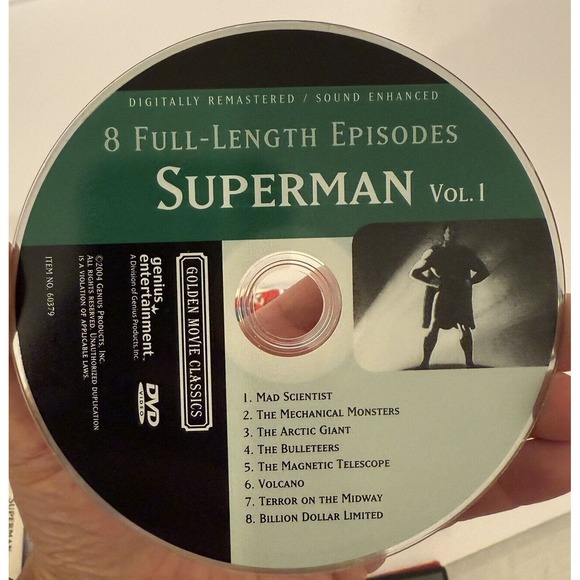 1940s Superman Digitally Remastered In Color-Vol. 1 (DVD 2004) 8 Episodes - Picture 4 of 8